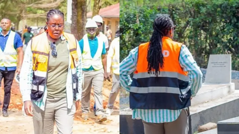 WINNIE ODINGA MAKES FIRST VISIT TO RAILA ODINGA’S GRAVE AS MAUSOLEUM CONSTRUCTION CONTINUES
