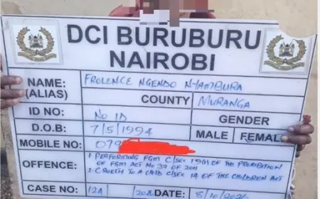8-YEAR-OLD GIRL RESCUED AFTER ALLEGED FGM AT HOME IN DANDORA; MOTHER ARRESTED