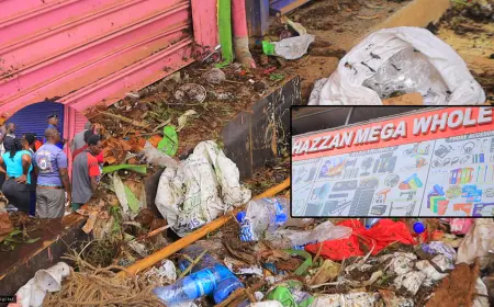 GOONS DUMP GARBAGE & RAW SEWAGE OUTSIDE HASSAN WHOLESALERS IN KISII CBD IN AN ALLEGED TARGETED ATTACK.
