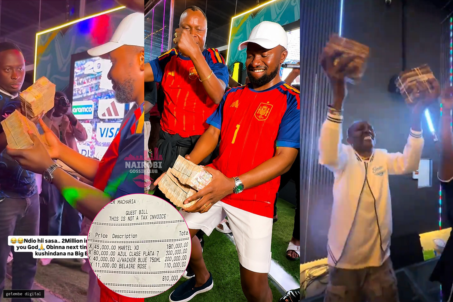 SPAIN'S TRIUMPH WINS BIG MONEY FOR KENYAN CELEBRITIES: MAINA KAGENI WINS KSH 2.5M, BOLO BESPOKE POCKETS KSH 2M AS OGA OBINNA BURNS HIS ARGENTINA JERSEY