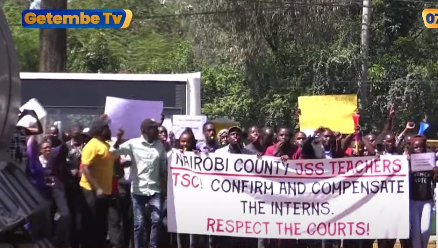 JSS teachers in Nairobi protest pushing for permanent and pensionable letters
