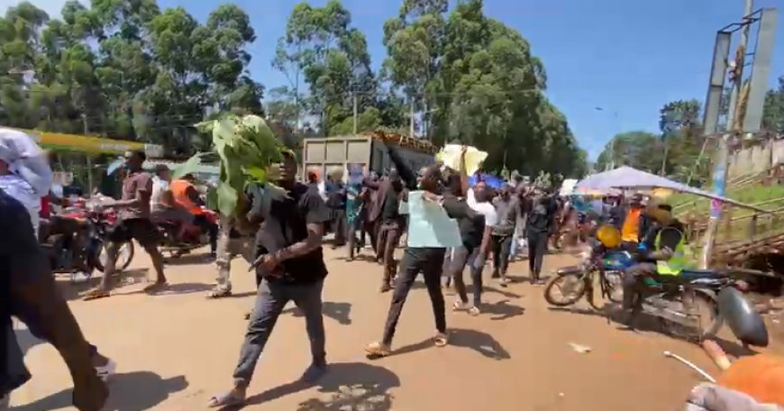 Kisii County residents protest against the 2024/2025 finance bill in Bosongo