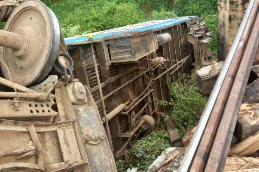 Part of the train involved in the accident in Kajiado county on July 9, 2024