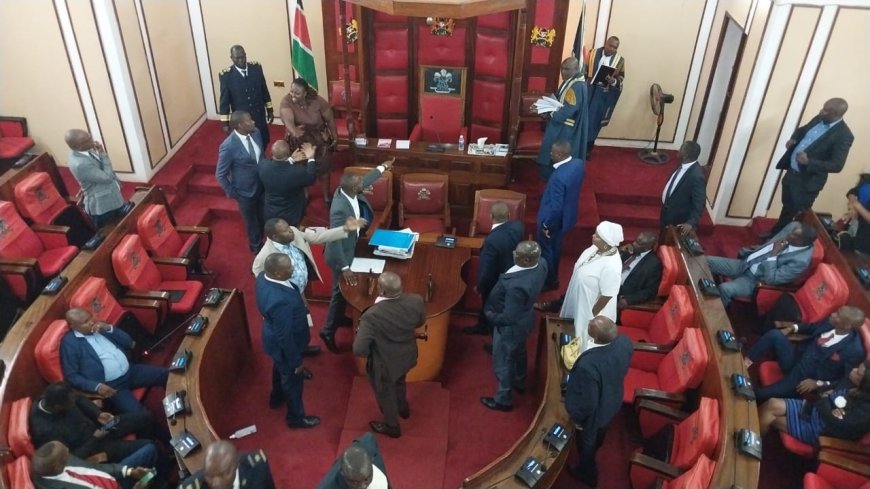 Chaos in Machakos Assembly as Suspended MCAs are Barred from accessing chambers
