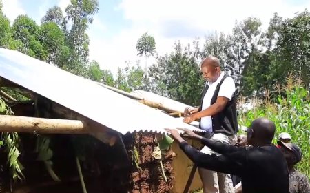 SENATOR MOGENI STEPS IN TO SUPPORT BEREAVED FAMILY WITH HOUSING AID IN ESUGUTA, NYAMIRA COUNTY