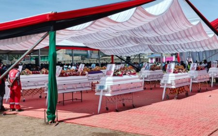“KENYA BURIES ITS DAUGHTERS”: HEARTBREAKING FAREWELL TO UTUMISHI FIRE VICTIMS AT GILGIL STADIUM
